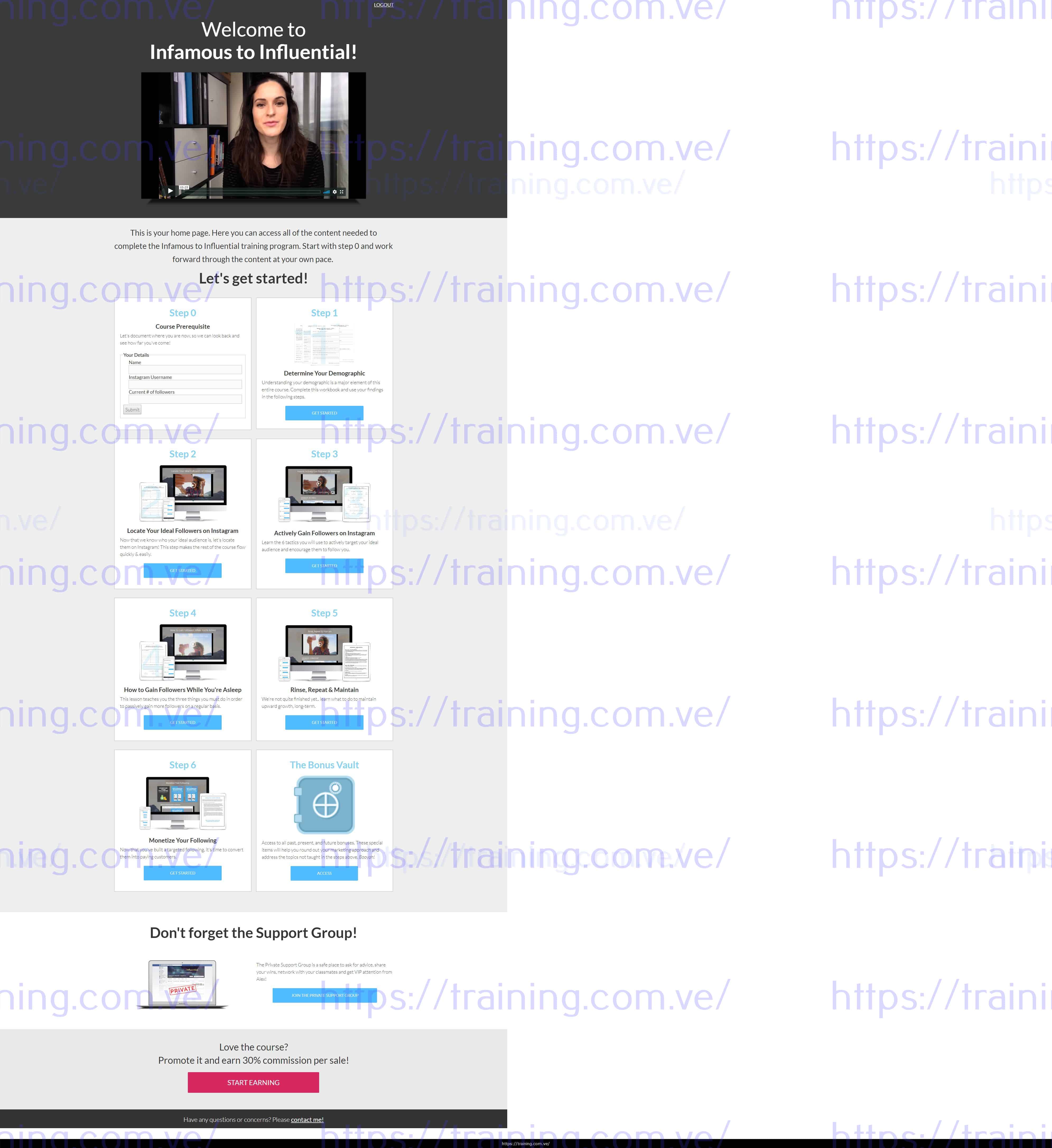 #2535 - 'Member home - Instagram Marketing With Alex Tooby' - alextooby_com_member-home Infamous to Influential by Alex Tooby free