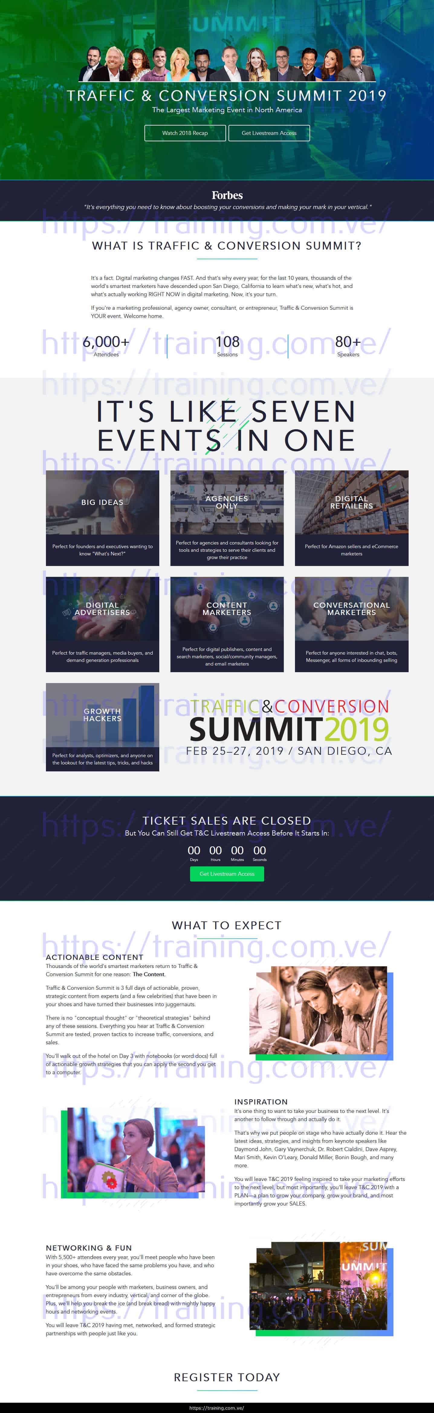 #1238 - 'Traffic & Conversion Summit' - www_trafficandconversionsummit_com Traffic & Conversion Summit 2019 Recordings + Notes sales page