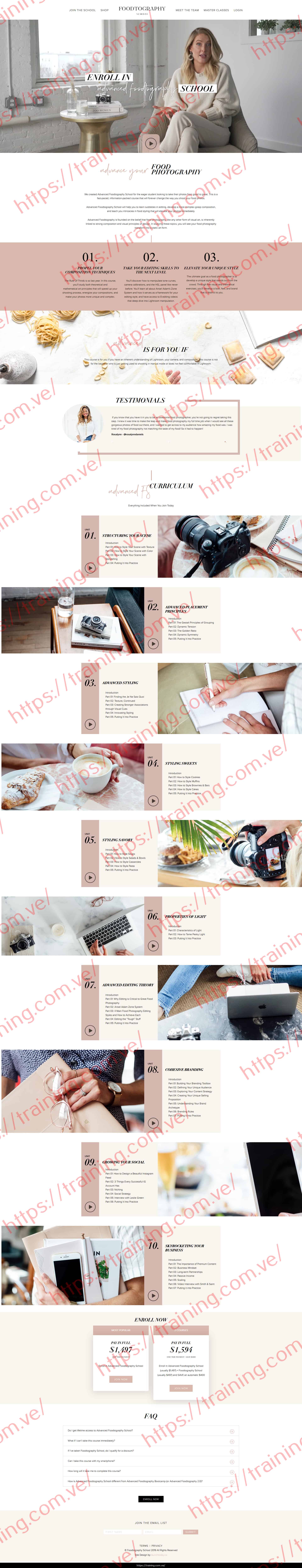 #056 - 'Advanced Foodtography School' Advanced Foodtography School by Sarah Crawford Sales Page