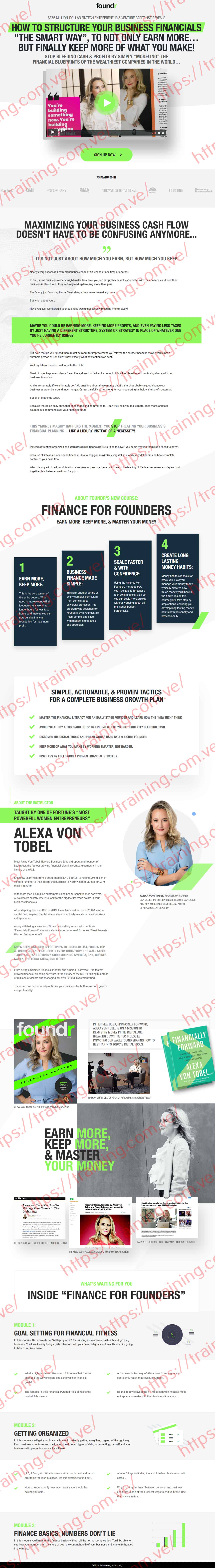 #059 - 'Finance for Founders Online Course by Foundr' Finance For Founders by Foundr Alexa Von Tobel Sales Page