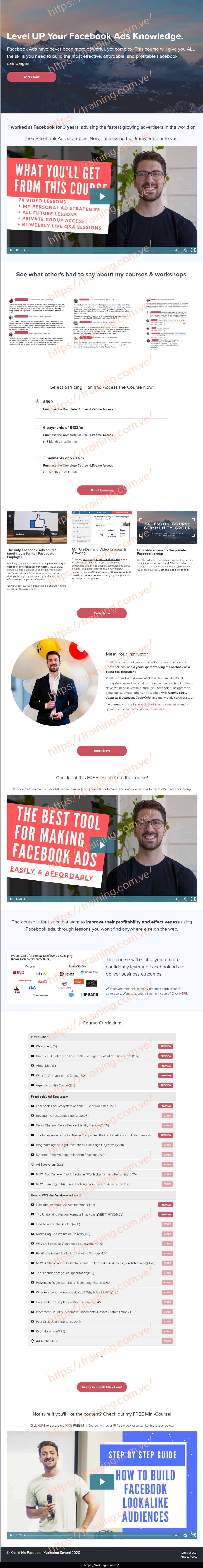 Facebook Ads Training - Khalid pag Facebook Ads Training - Lessons from a Former Facebooker by Khalid Hamadeh Sales Page