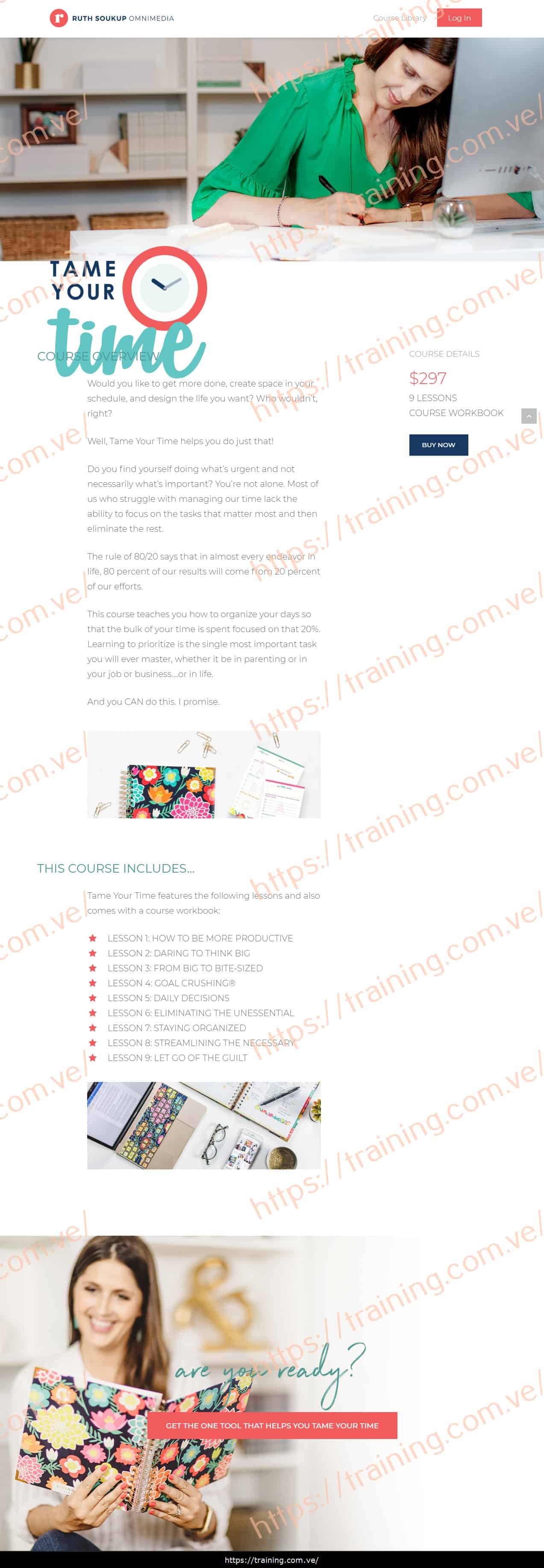 Tame Your Time by Ruth Soukup Sales Page