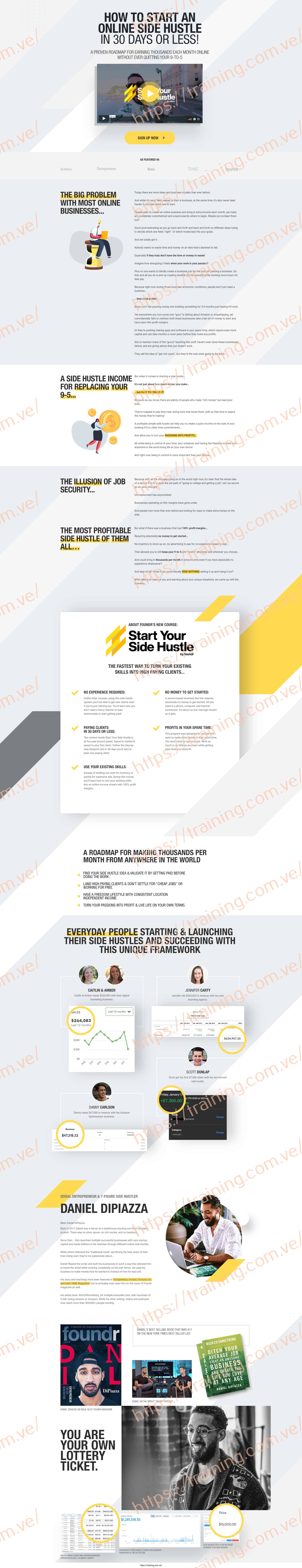 Start Your Side Hustle by Daniel DiPiazza Sale Page Start Your Side Hustle by Daniel DiPiazza Sale Page