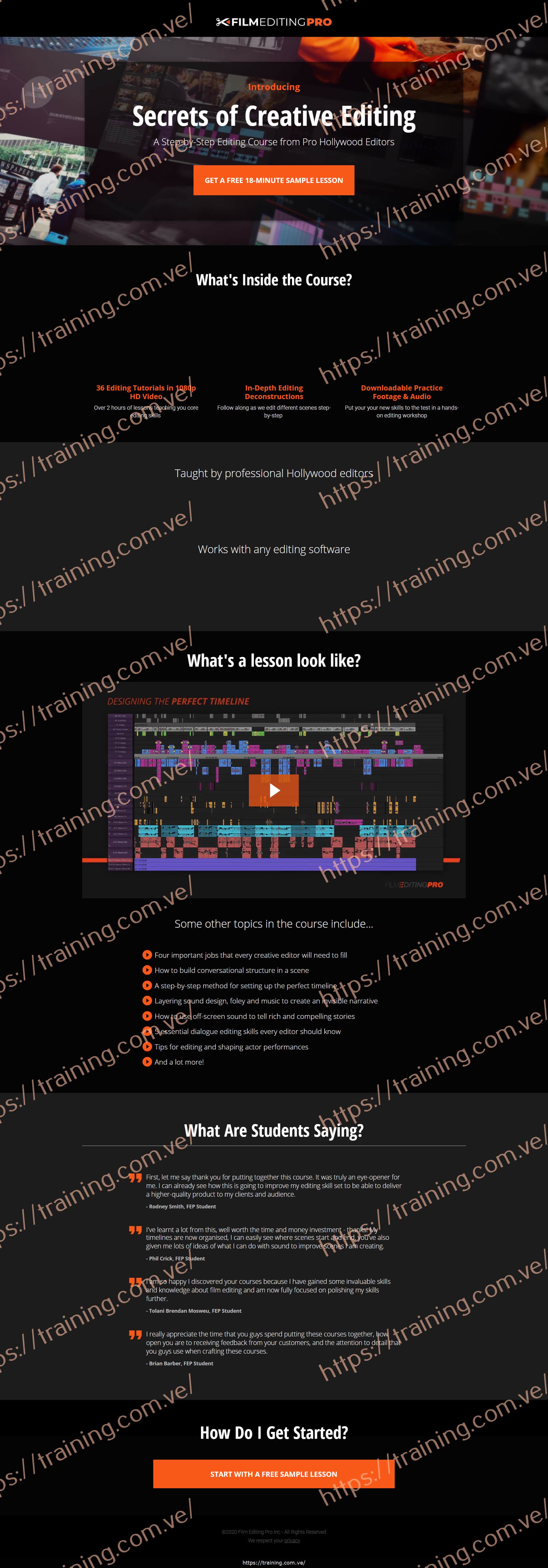 SECRETS OF CREATIVE EDITING by Film Editing Pro Sales Page