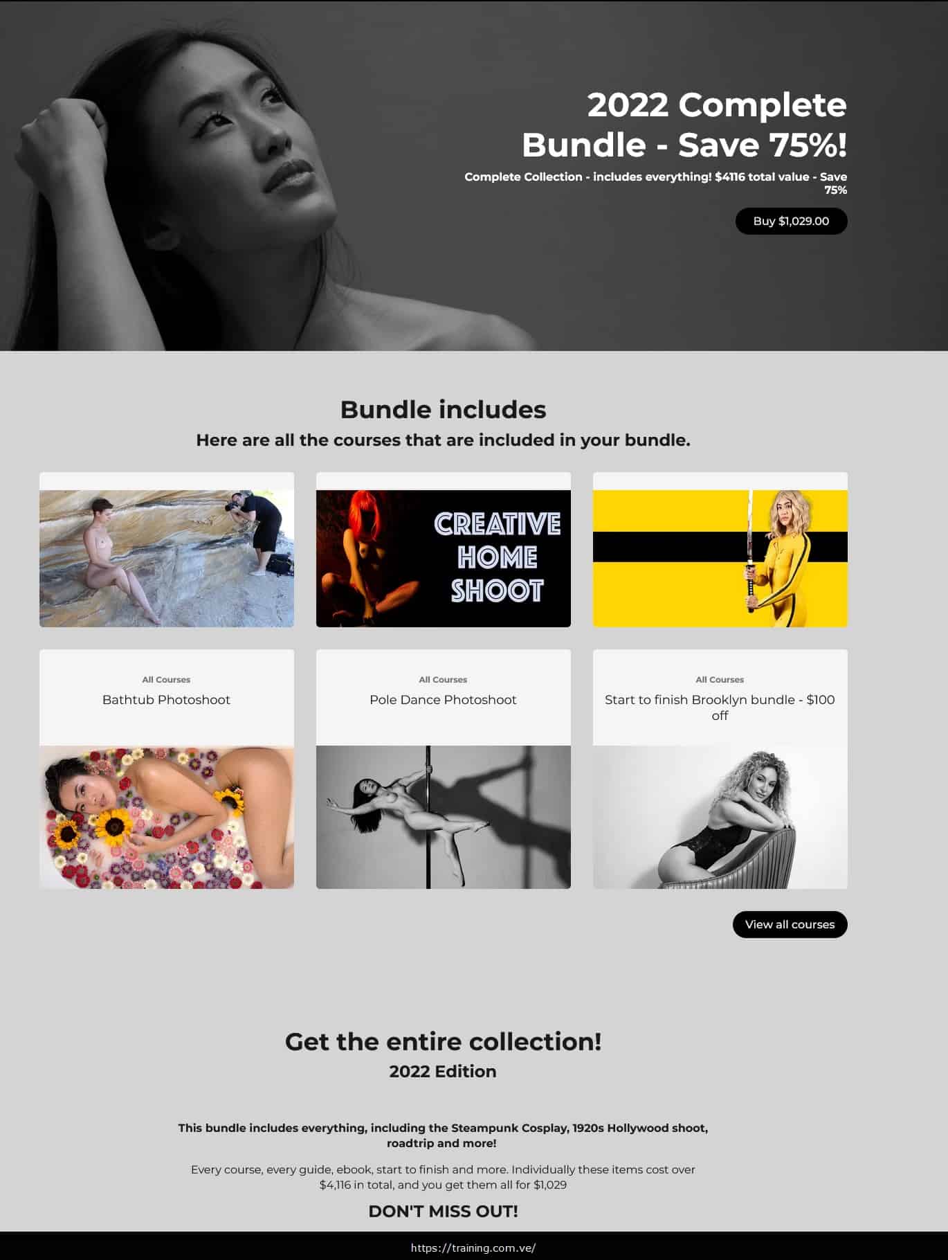 Art Nude Portraiture 2022 Complete Bundle by Matt Granger Sales Page