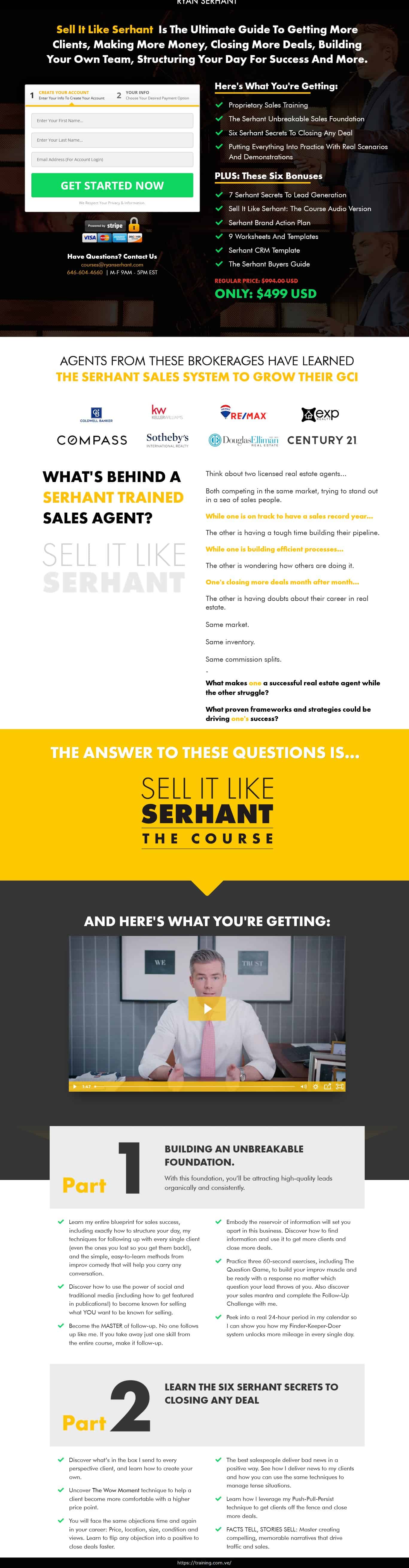 Sell It Like Serhant by Ryan Serhant Sales Page