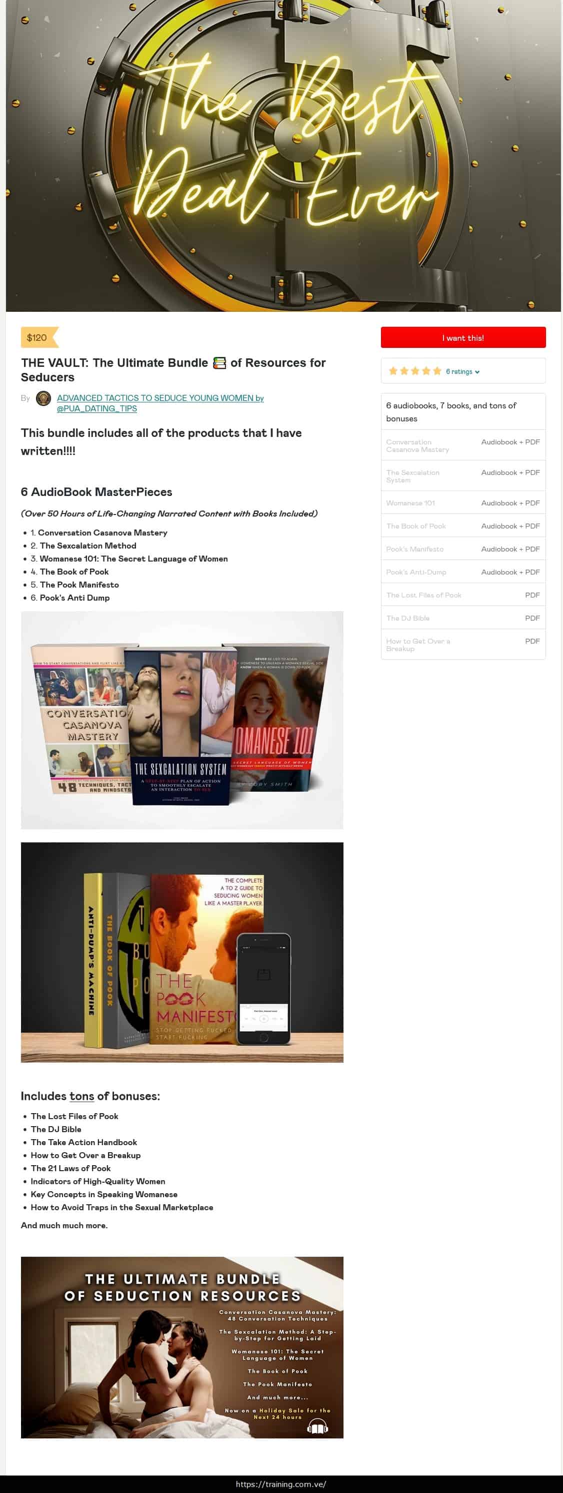 THE VAULT The Ultimate Bundle of Resources for Seducers Sales Page