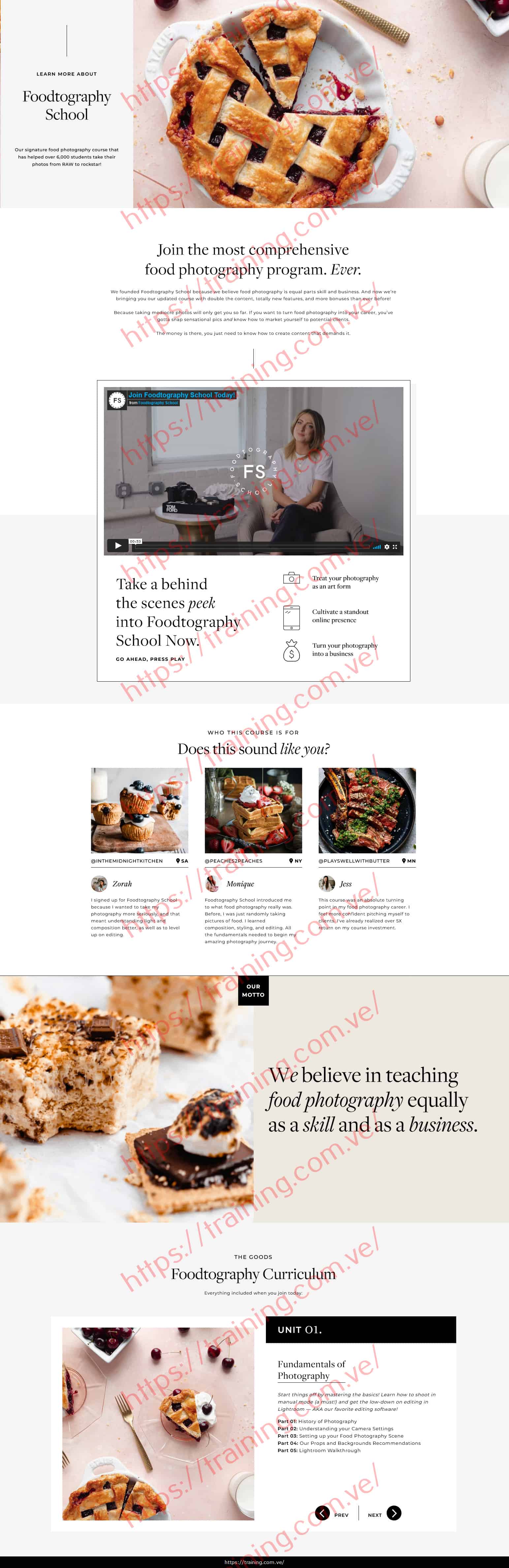 Foodtography School 2022 by Sarah Crawford Sales Page